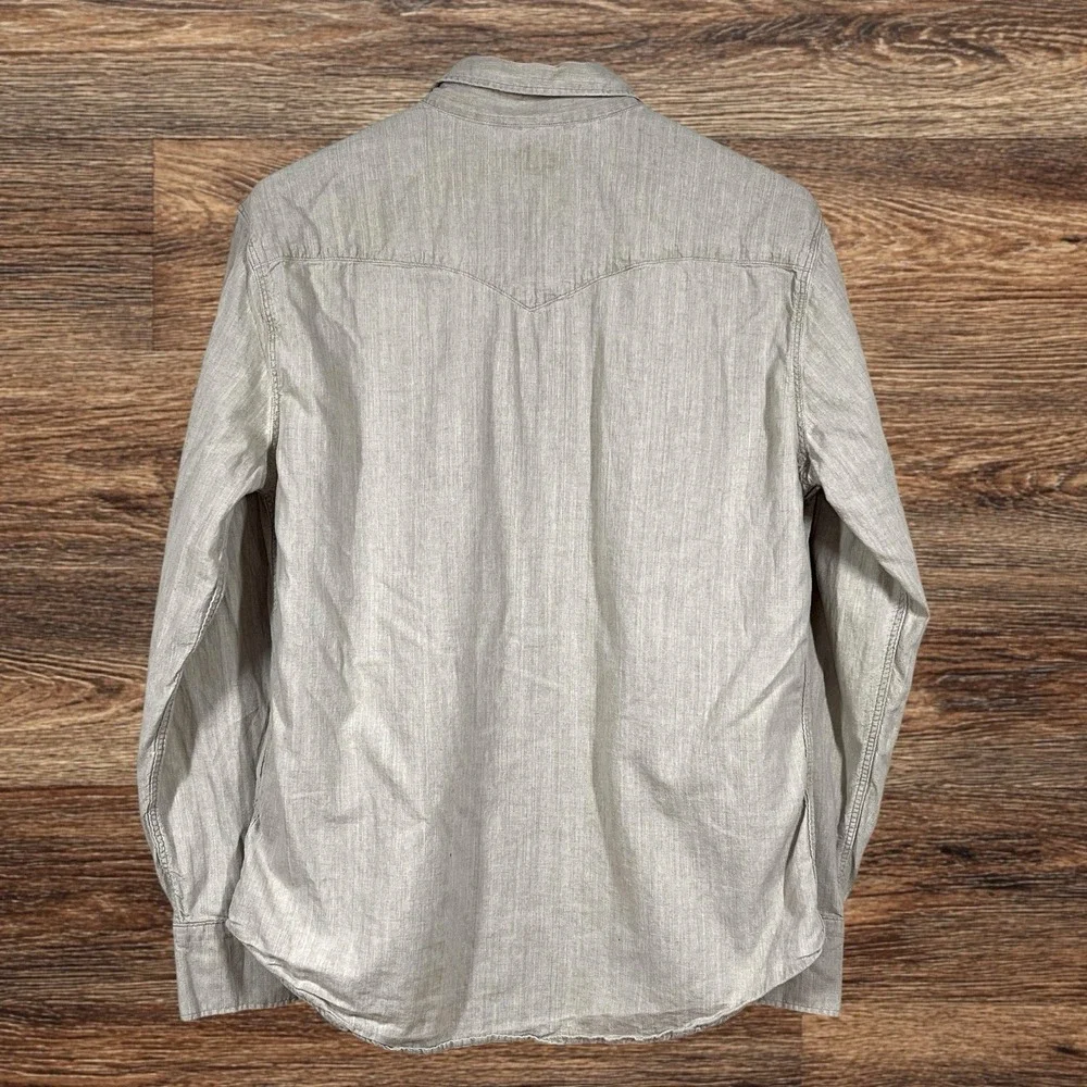 Levis Wellthread x Outerknown Linen Blend Western Shirt Mens L Beige Button Up